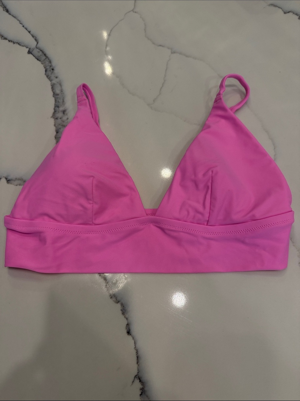 Aerie pink triangle bikini top